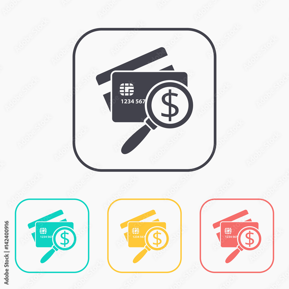 Card Scanning Vector Sign Credit Card Scanning flat icon. Money inspection vector illustration ...