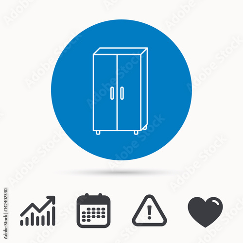 Cupboard Icon Wardrobe Furniture Sign Calendar Attention Sign
