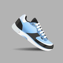 Wall Mural - fitness sneakers shoes for training running shoe flat design with long shadow