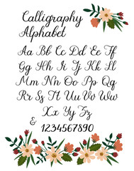 Wall Mural - Handwritten Brush Letters. ABC. Modern Calligraphy. Hand Lettering Vector Alphabet