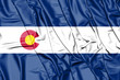 Flag of Colorado (1911-1964), USA. 3D Illustration.  