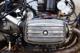 Fototapeta  - Motorcycle engine cylinder closeup