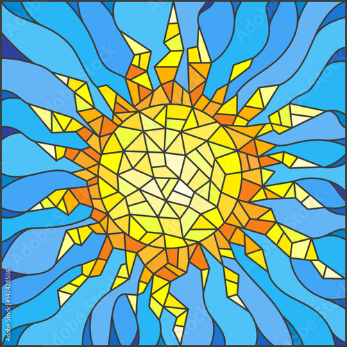 ilustracja-w-stylu-witrazu-okno-abstrakcyjne-slonce