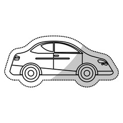 Poster - car sedan vehicle transport outline vector illustration eps 10