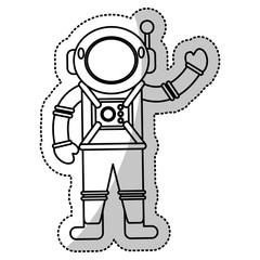 Canvas Print - astronaut space suit helmet outline vector illustration eps 10