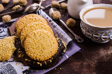 Wall Mural - Cookie with sesame seeds.