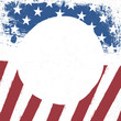 American flag patriotic background. US flag with  circle blank space for text. US patriotic design template. American stars and stripes background.