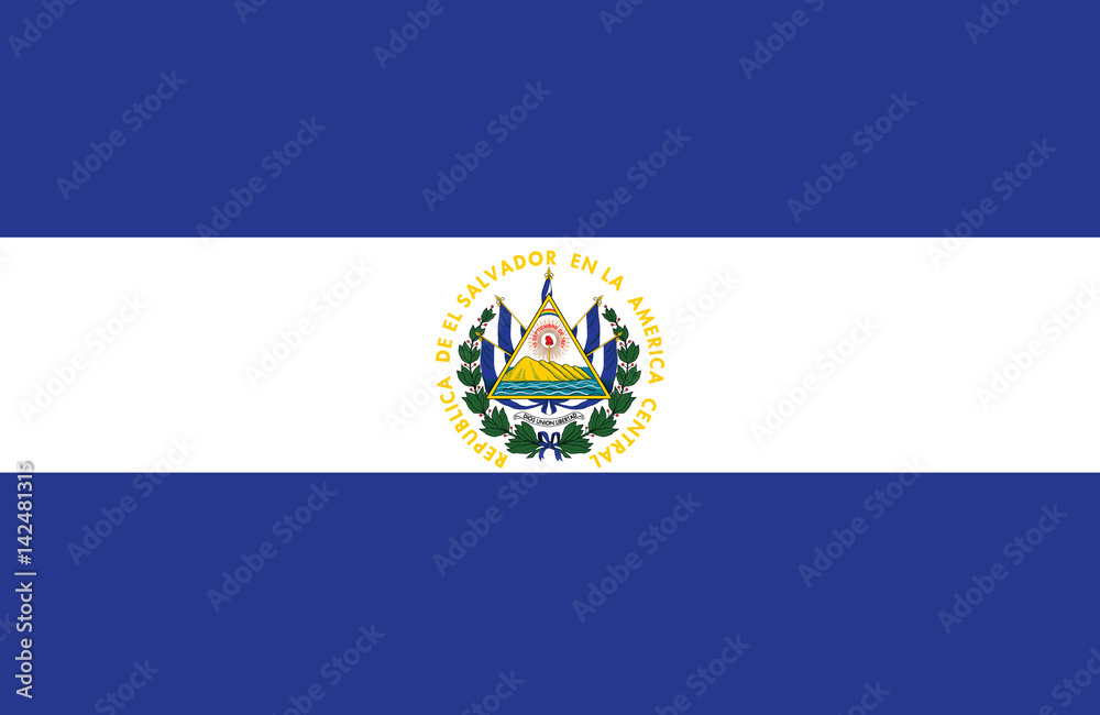Vector of amazing  El Salvador flag. - obrazy, fototapety, plakaty 