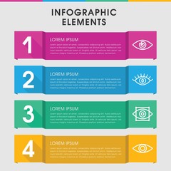 Sticker - Vision infographic design with elements.