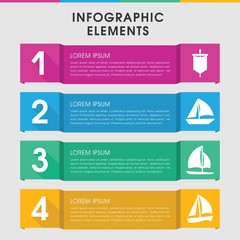 Sticker - Sail infographic design with elements.