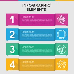 Poster - Chip infographic design with elements.