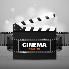 Sticker - Online Cinema Background. Vector Flyer Or Poster.