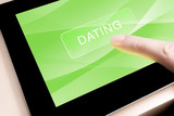 Fototapeta Przestrzenne - Dating Tablet PC Internet Computer Button FInger
