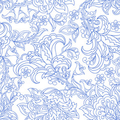  damask flowers seamless vector pattern. floral vintage background