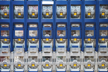 electricity distribution box with wires and circuit breakers