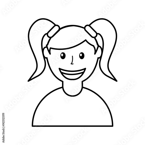 little girl character icon vector illustration design Stock Vector ...