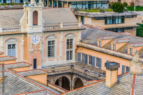 Fotografie, Obraz aerail view of palazzo doria tursi in the italian city genoa