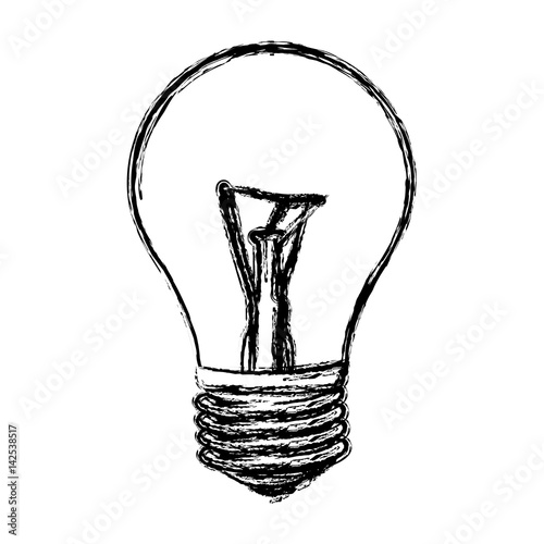 sketch of incandescent light bulb vector illustration Stock Vector