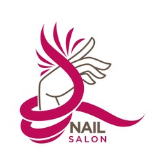 Wall Mural - Nails studio or manicure salon vector flat icon template