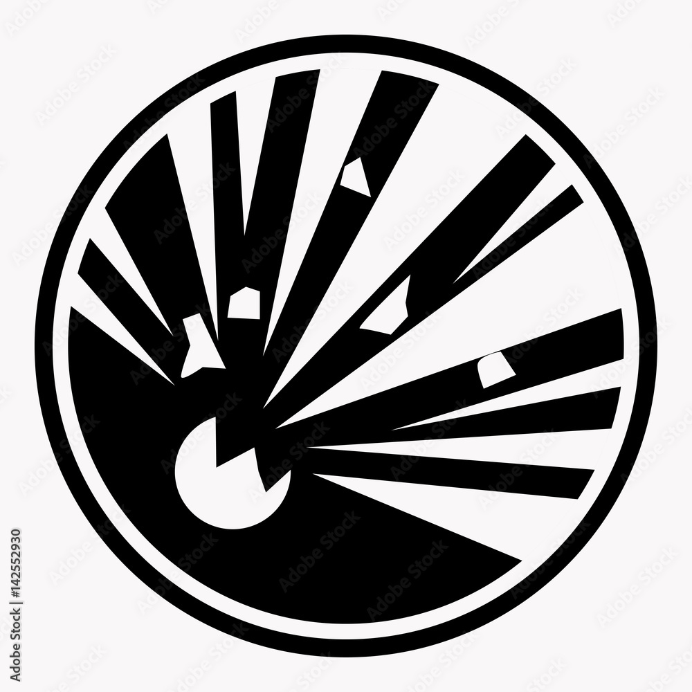 Explosive caution sign explosion vector isolated danger warning icon ...