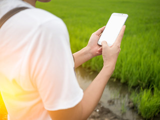 Poster - woman using smart phone.