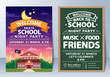 © Kasahasa - Invitation of back to school night party template design.