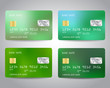 Realistic detailed credit cards set