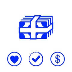 dollar money icon stock vector illustration flat design