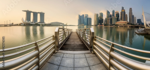 Dekoracja na wymiar  singapur-skyline-i-widok-na-marina-bay-of