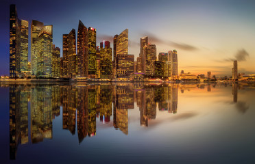 Wall Mural - Singapore Skyline and view of Marina Bay