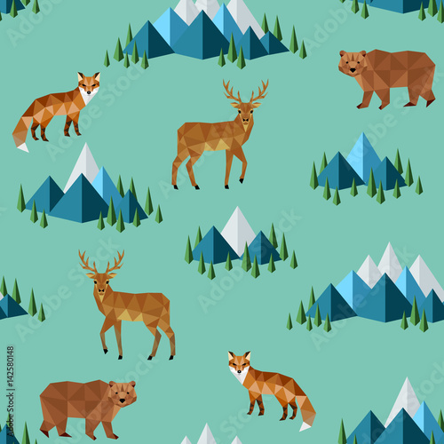 Stoffe zum Nähen wilde Tiere und die Berge