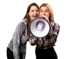 © luismolinero - Two friends holding a megaphone