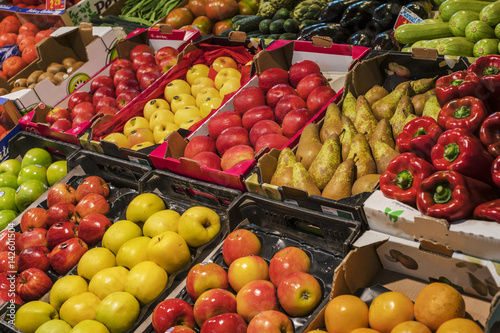 Fresh Fruit And Vegetable Stall In Triana Market Seville Spain Famous Covered Food Market In Triana Seville Stock Photo Adobe Stock