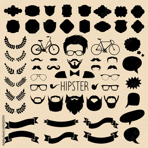 Vector Set Of Dress Up With Different Men Hipster Haircuts