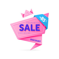 Wall Mural - discount tag with special offer sale sticker isolated on white background. vector sale label with pr