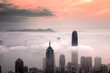 Misty morning view at Hong Kong City 