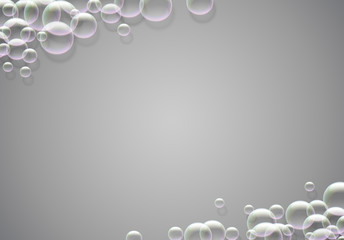 Poster - Soap bubbles abstract background with rainbow colored airy foam