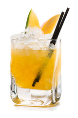 Sticker - Cocktail alcoholic with fresh mango isolated