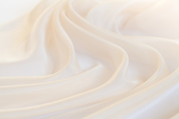 Wavy beige organza close-up