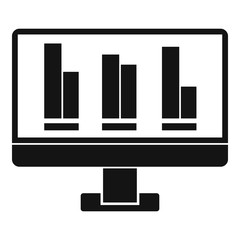 Poster - Business graph at computer screen icon