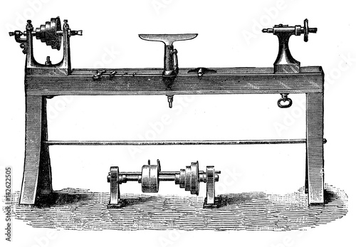Metalworking Turning Bench Lathe Vintage Engraving Buy This