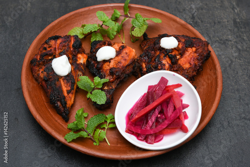 Arabian Grilled Chicken Also Called Al Faham Or Alfaham Or Djaj Very Popular Recipe In Middle East Made Using Mix Bezar Spices And Barbeque In A Charcoal Grill Or In Oven