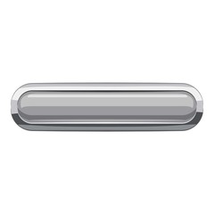 Poster - Gray rectangular button icon, cartoon style