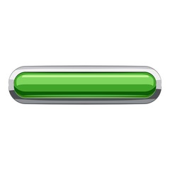 Poster - Light green rectangular button icon, cartoon style