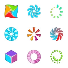 Poster - Loading indicators icons set, cartoon style