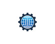 Gear Globe Icon Logo Design Element