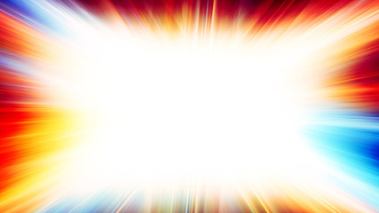 Poster - Abstract horizontal pattern with bright colourful explosion