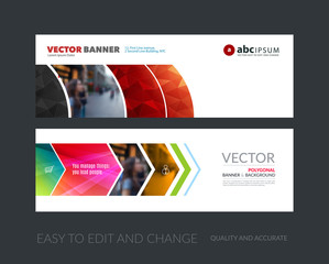 Wall Mural - Vector set of modern horizontal website banners with colourful g