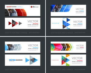Wall Mural - Vector set of modern horizontal website banners with colourful g