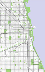 Wall Mural - vector map of the city of Chicago, USA